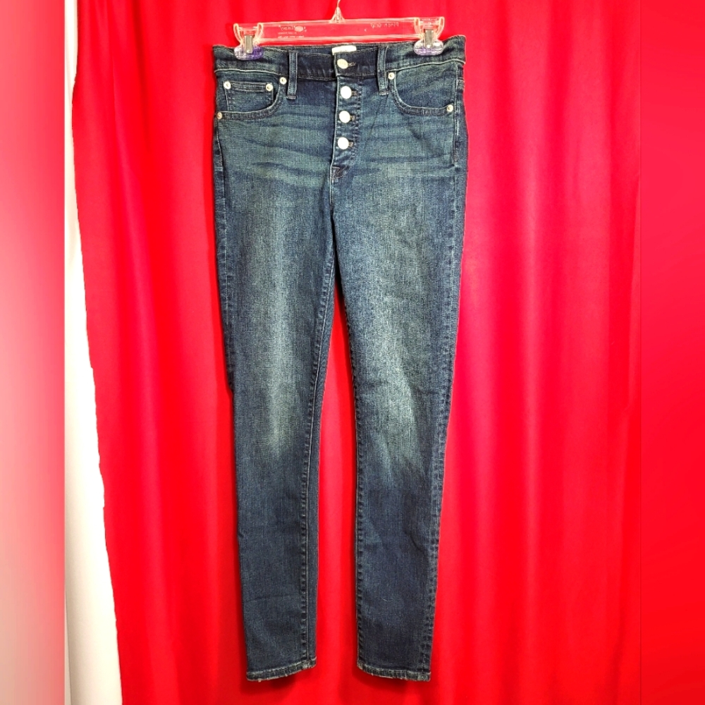 J Crew denim blue skinny jeans   women's 26  #862